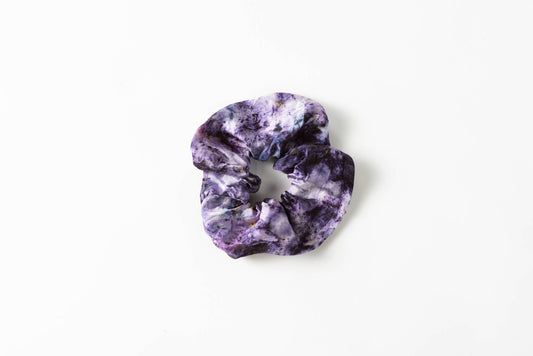 Botanically Dyed Silk Scrunchie: Purple