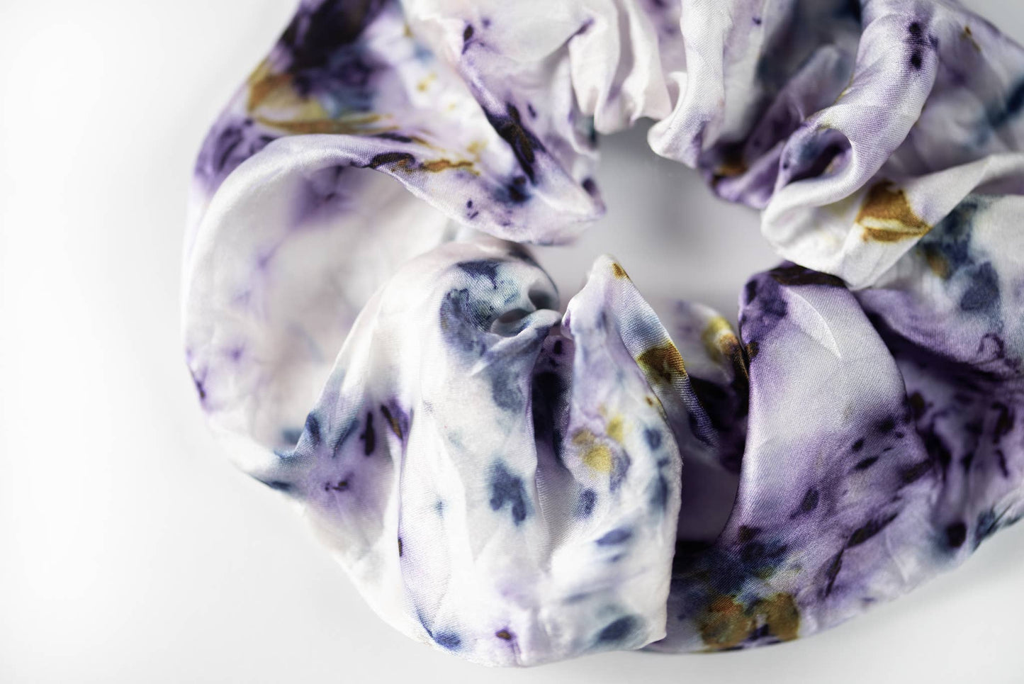 Botanically Dyed Silk Scrunchie: Purple